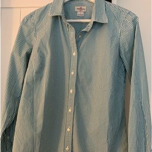 J. Crew Cotton Classic Green/White Check Shirt (S)